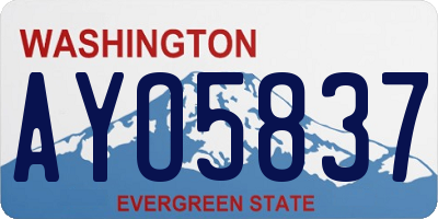 WA license plate AYO5837