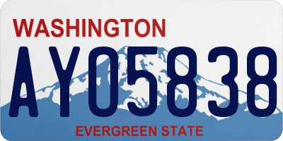 WA license plate AYO5838