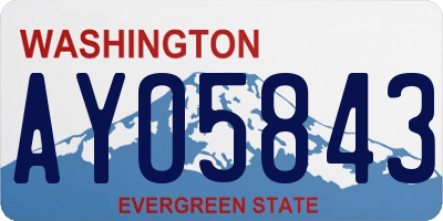 WA license plate AYO5843