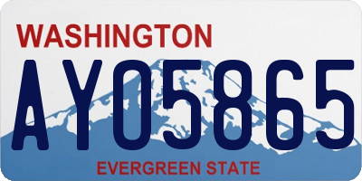 WA license plate AYO5865