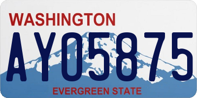 WA license plate AYO5875