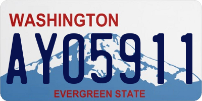 WA license plate AYO5911