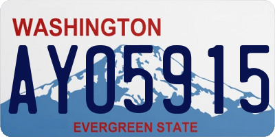 WA license plate AYO5915