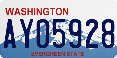WA license plate AYO5928