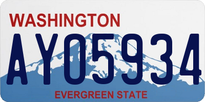 WA license plate AYO5934
