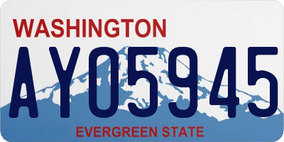 WA license plate AYO5945