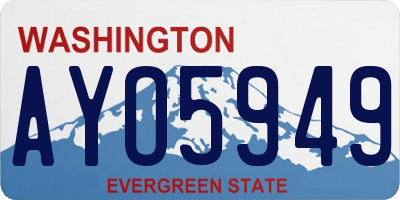 WA license plate AYO5949