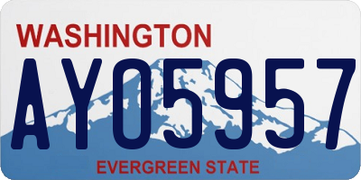 WA license plate AYO5957