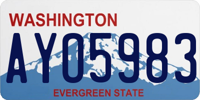 WA license plate AYO5983
