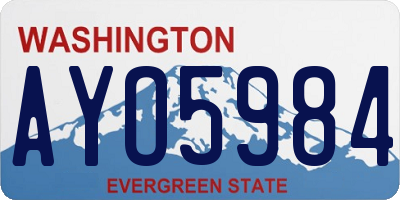 WA license plate AYO5984