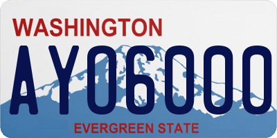 WA license plate AYO6000