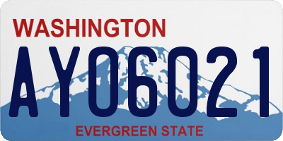 WA license plate AYO6021
