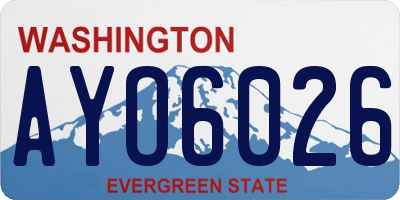 WA license plate AYO6026