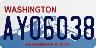 WA license plate AYO6038