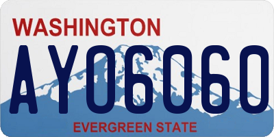 WA license plate AYO6060