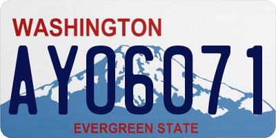 WA license plate AYO6071
