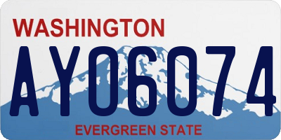 WA license plate AYO6074