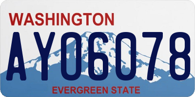 WA license plate AYO6078