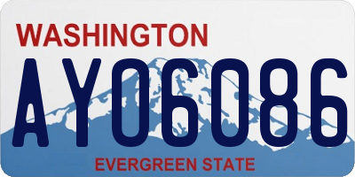 WA license plate AYO6086
