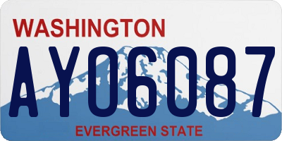 WA license plate AYO6087