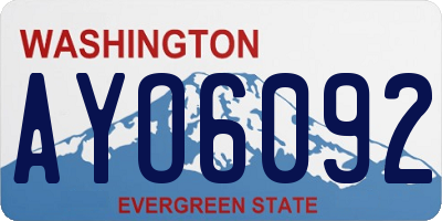 WA license plate AYO6092