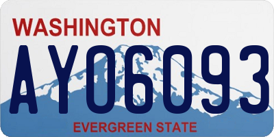 WA license plate AYO6093