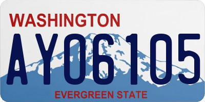 WA license plate AYO6105