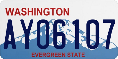 WA license plate AYO6107