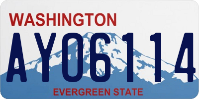 WA license plate AYO6114