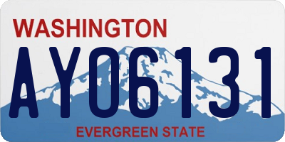 WA license plate AYO6131
