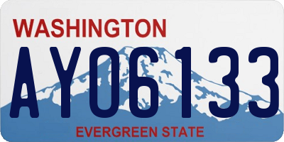 WA license plate AYO6133