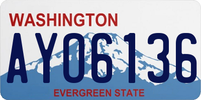 WA license plate AYO6136