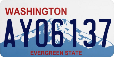 WA license plate AYO6137