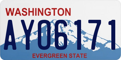 WA license plate AYO6171