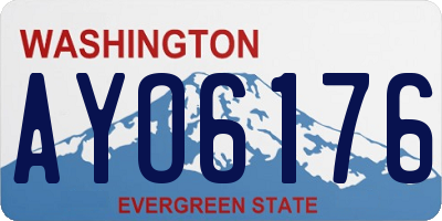 WA license plate AYO6176