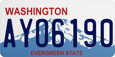 WA license plate AYO6190