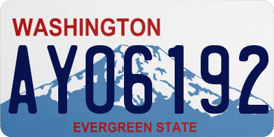 WA license plate AYO6192