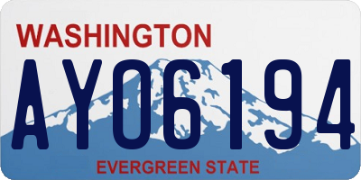 WA license plate AYO6194