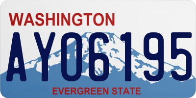 WA license plate AYO6195