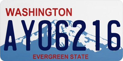 WA license plate AYO6216