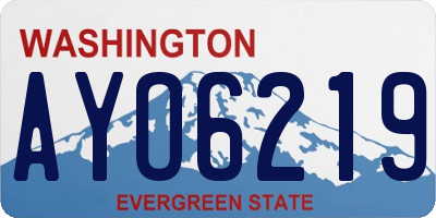 WA license plate AYO6219
