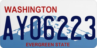 WA license plate AYO6223