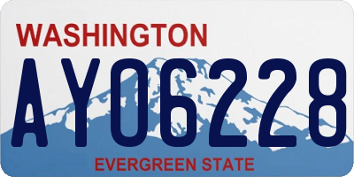 WA license plate AYO6228