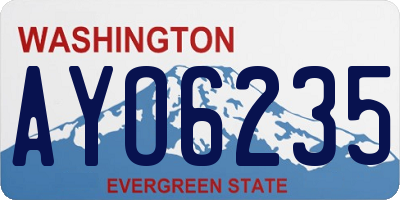 WA license plate AYO6235