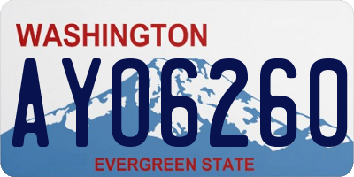 WA license plate AYO6260