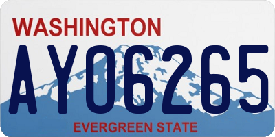 WA license plate AYO6265