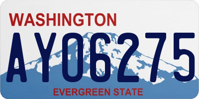 WA license plate AYO6275