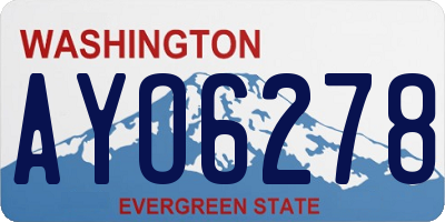 WA license plate AYO6278