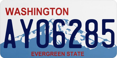 WA license plate AYO6285