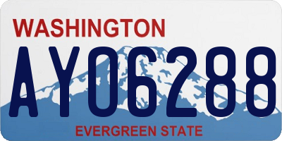 WA license plate AYO6288